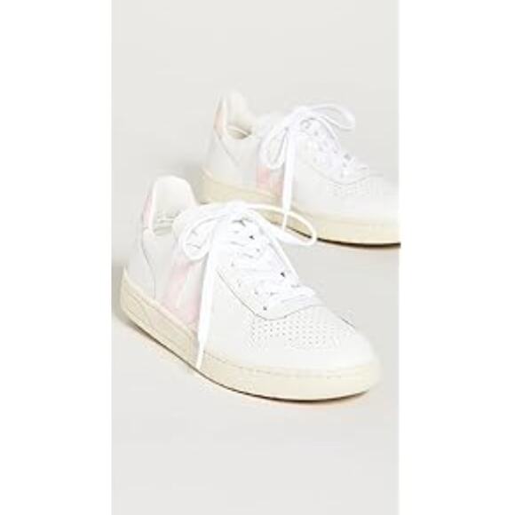 Veja Women's V-10 Sneaker in Extra White and Petal Pink Size 41 US 10 NEW in Box - Picture 2 of 5